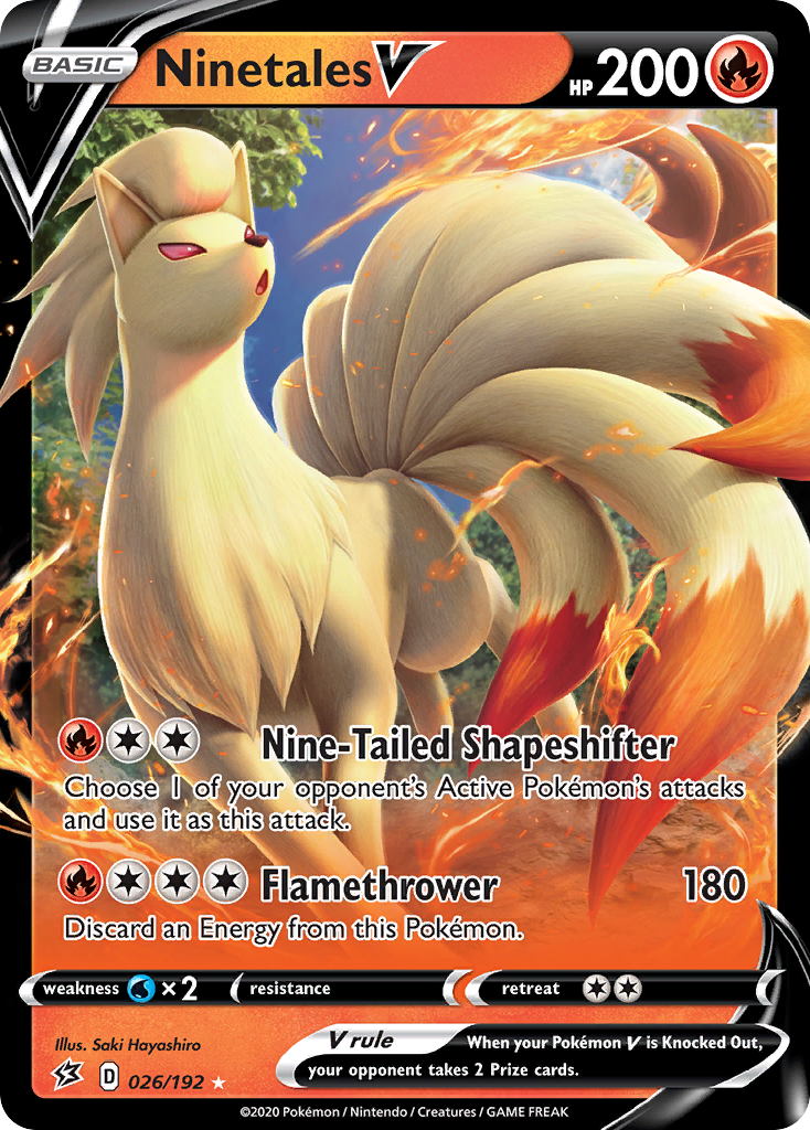 Ninetales V - Rebel Clash 026/192 (Foil) - Near Mint