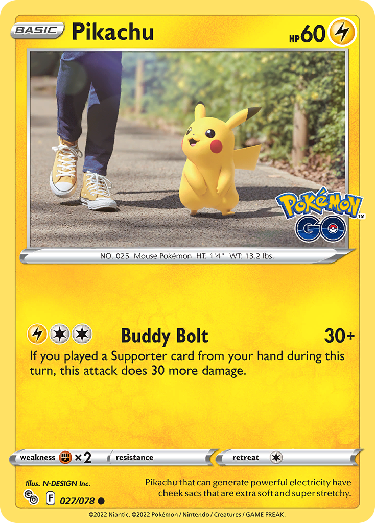 Pikachu (27) - Pokemon Go 027/078 - Near Mint
