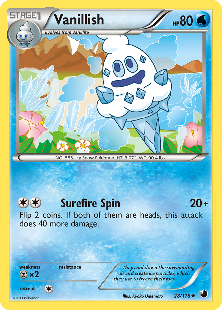 Vanillish (Poke Ball Pattern) - White Flare 028/086 (Foil) - Near Mint