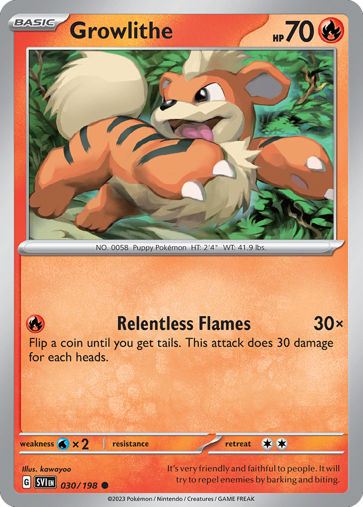 Growlithe - Scarlet & Violet Base Set 030/198 (Foil) - Near Mint