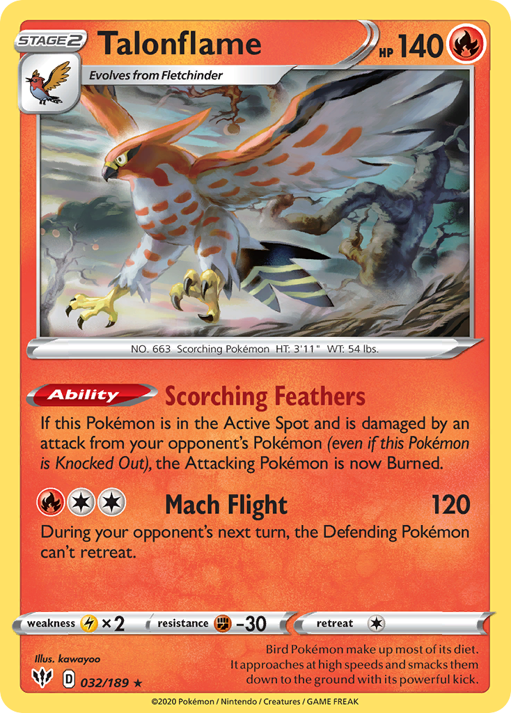 Talonflame - Darkness Ablaze 032/189 (Foil) - Near Mint