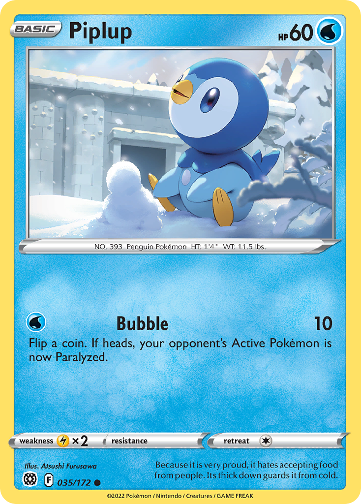 Piplup - Brilliant Stars 035/172 - Near Mint