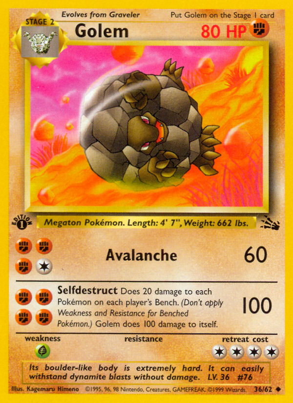 Golem - Fossil 36 - Lightly Played - Ungraded