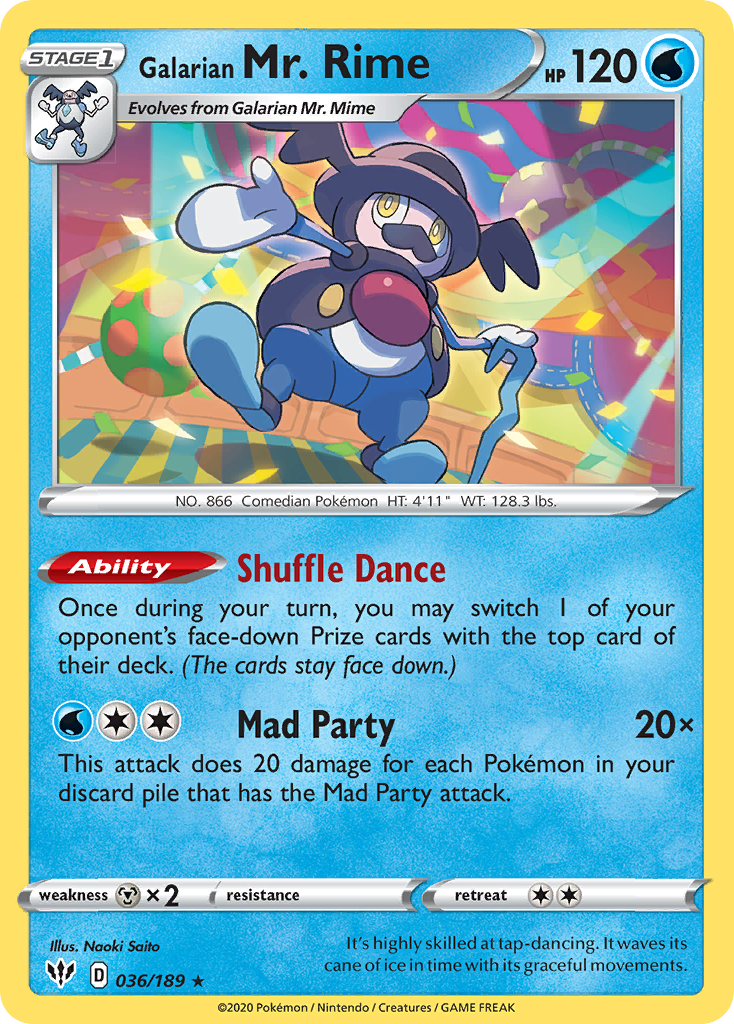 Galarian Mr. Rime - Darkness Ablaze 036/189 - Near Mint