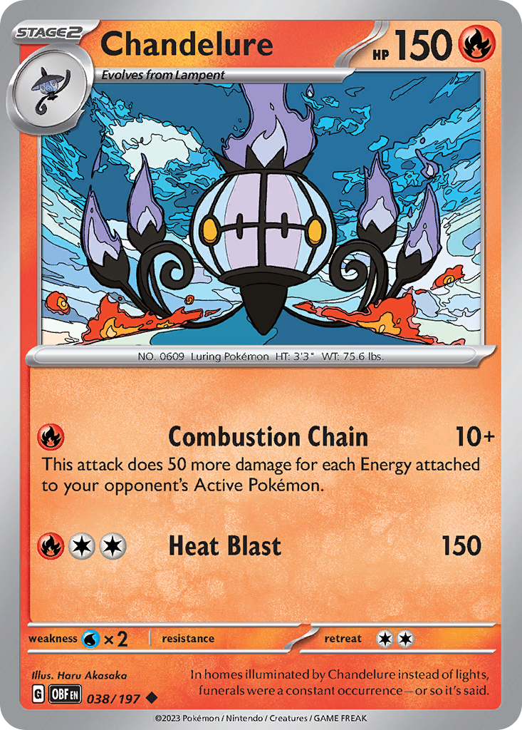 Chandelure - Obsidian Flames 038/197 - Near Mint