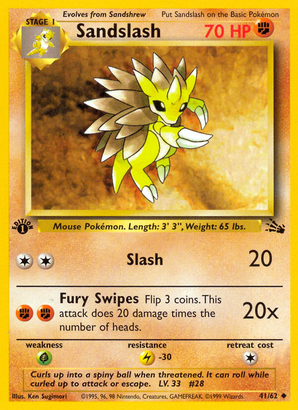 Sandslash - Fossil 41 - Lightly Played