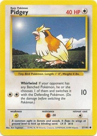 Pidgey - Base Set (Unlimited) 57 - Damaged