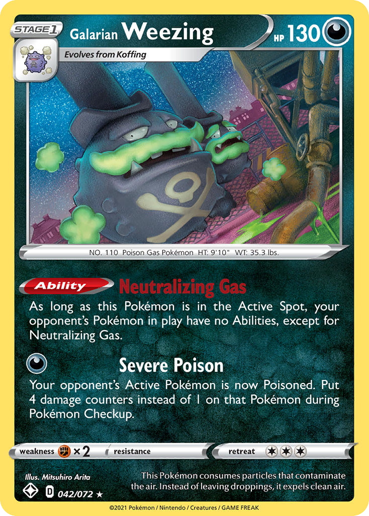 Galarian Weezing - Shining Fates 042/072 (Foil) - Near Mint - Ungraded