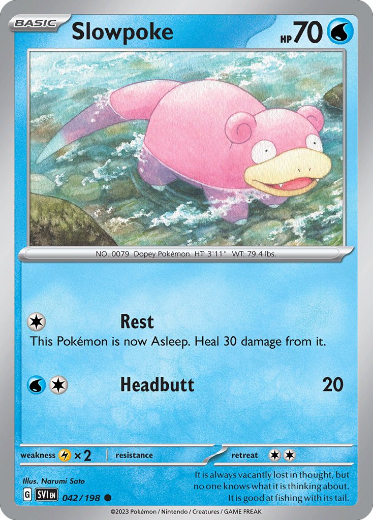 Slowpoke - 042/198 - Scarlet & Violet Base Set 042/198 - Near Mint