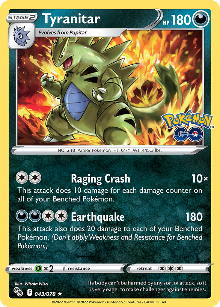 Tyranitar - Pokemon Go 043/078 (Foil) - Near Mint