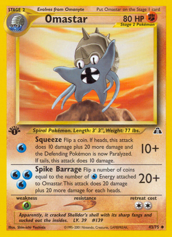 Omastar - Neo Discovery 43 - Damaged
