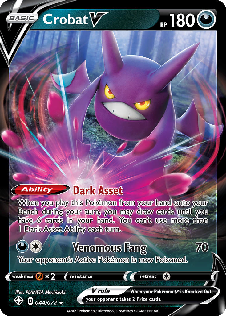 Crobat V - Shining Fates 044/072 (Foil) - Near Mint - Ungraded