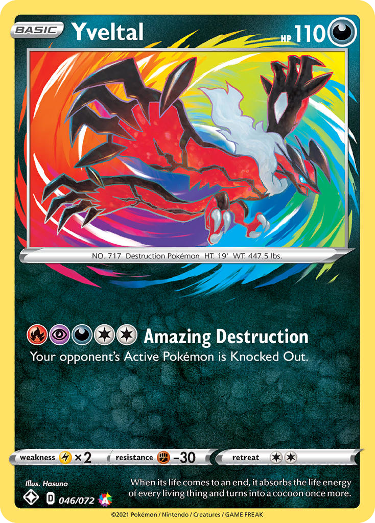 Yveltal - Shining Fates 046/072 (Foil) - Near Mint - Ungraded