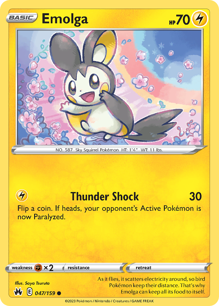 Emolga - Crown Zenith 047/159 - Near Mint