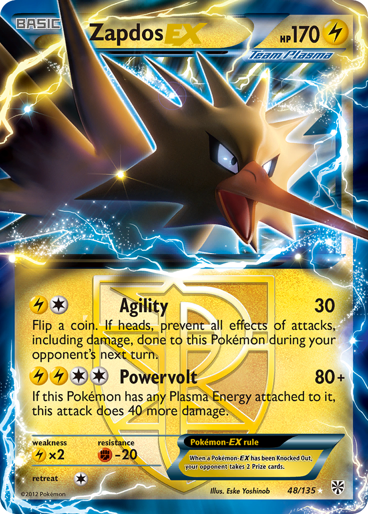 Zapdos EX (Team Plasma) - Plasma Storm 48 (Foil) - Damaged
