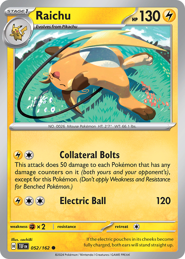 Raichu - Temporal Forces 052/162 - Near Mint