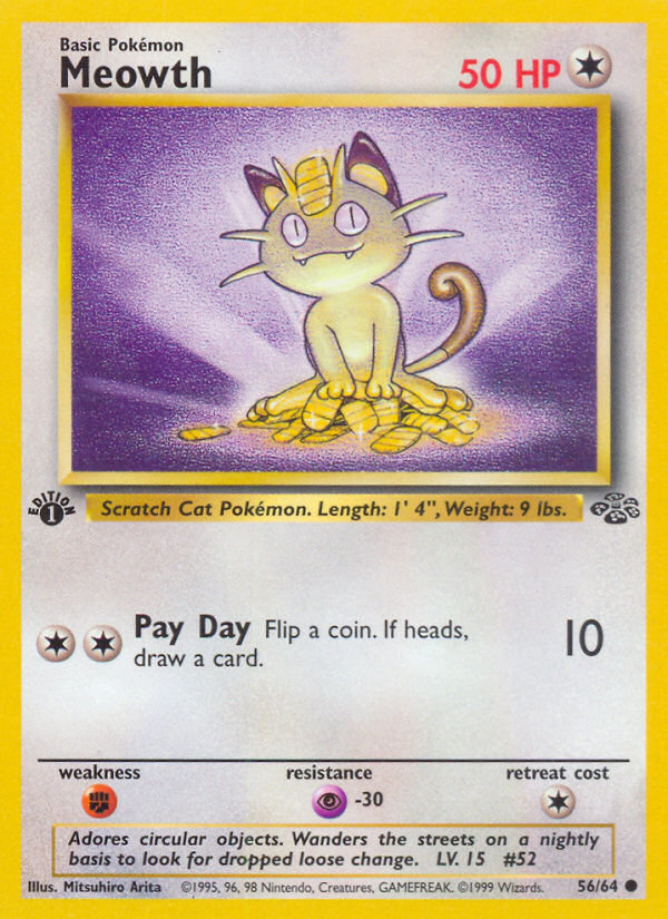 Meowth - Jungle 56 - Moderately Played