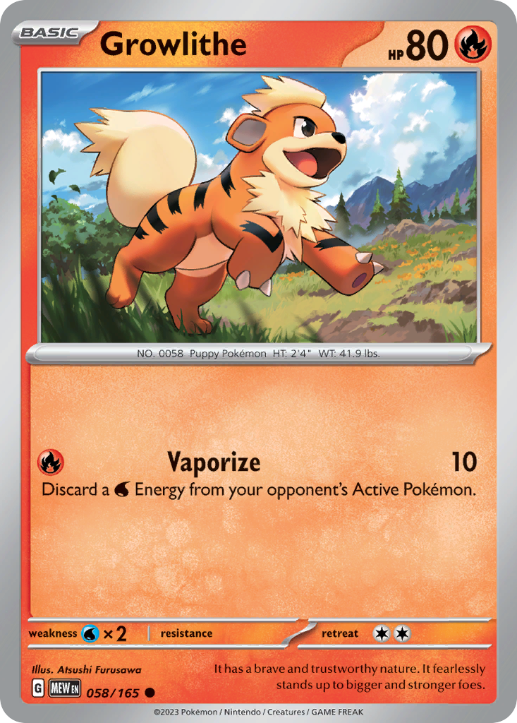 Growlithe - SV: 151 058/165 (Foil) - Near Mint