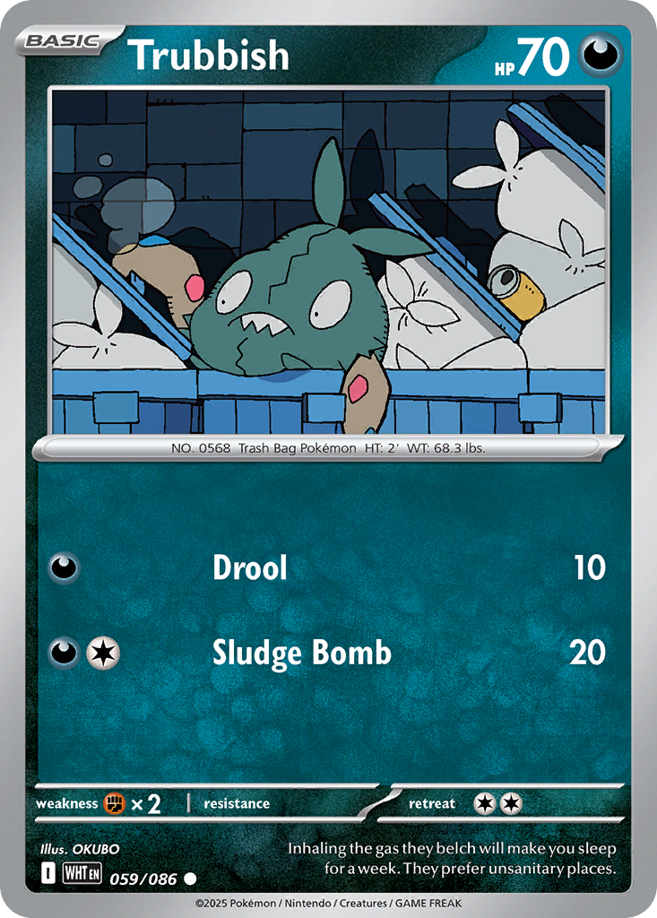 Trubbish (Poke Ball Pattern) - White Flare 059/086 (Foil) - Near Mint