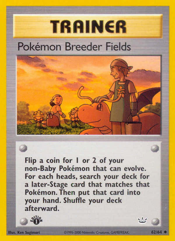 Pokemon Breeder Fields - Neo Revelation 62 - Lightly Played - Ungraded