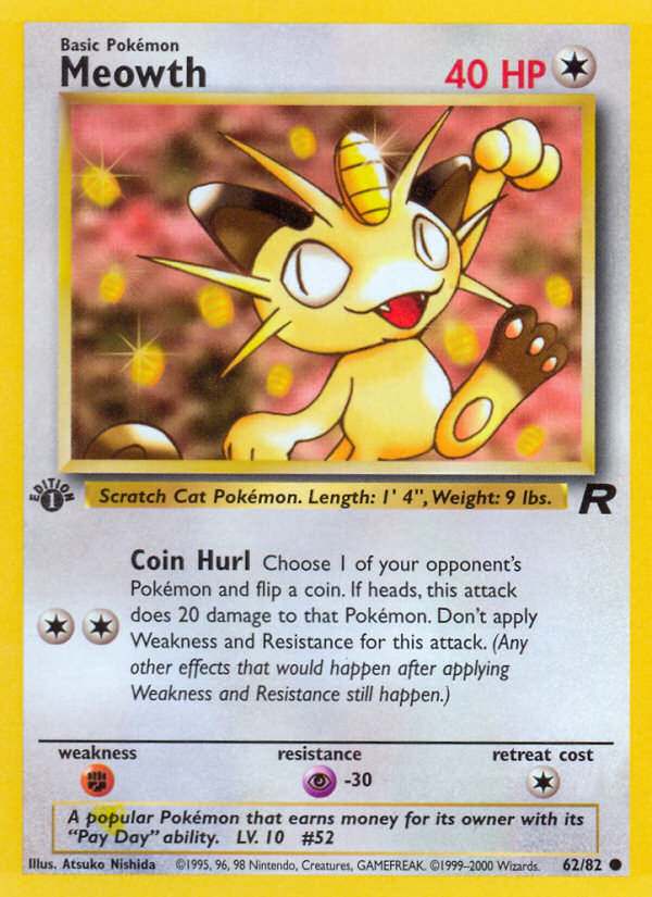 Meowth - Team Rocket 62 (Unlimited) - Near Mint