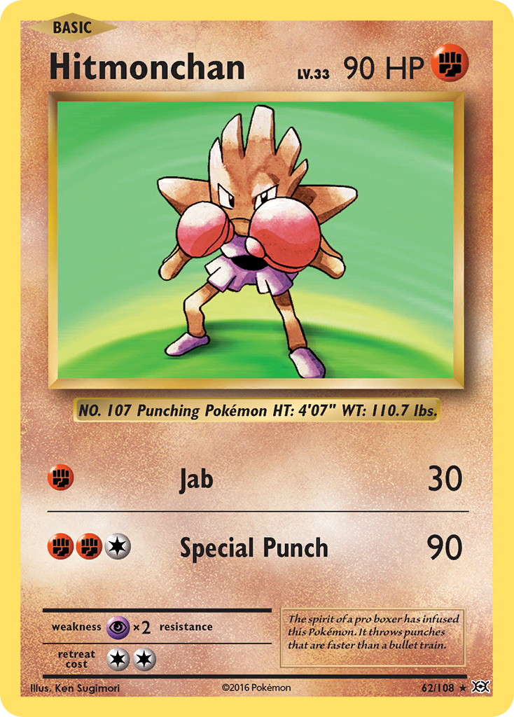 Hitmonchan - Evolutions 62/108 (Foil) - Lightly Played