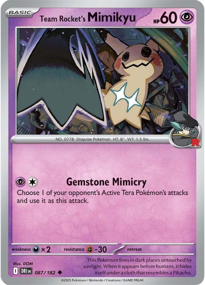 Team Rocket's Mimikyu - Destined Rivals 087/182 - Near Mint