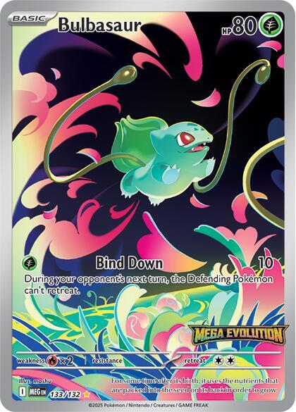 Bulbasaur (Mega Evolution Stamped) - Mega Evolution Promos 133/132 (Foil) - PSA 9.0 MINT