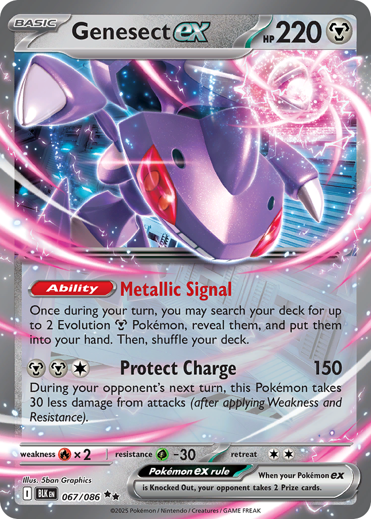 Genesect ex - Black Bolt 067/086 (Foil) - Near Mint