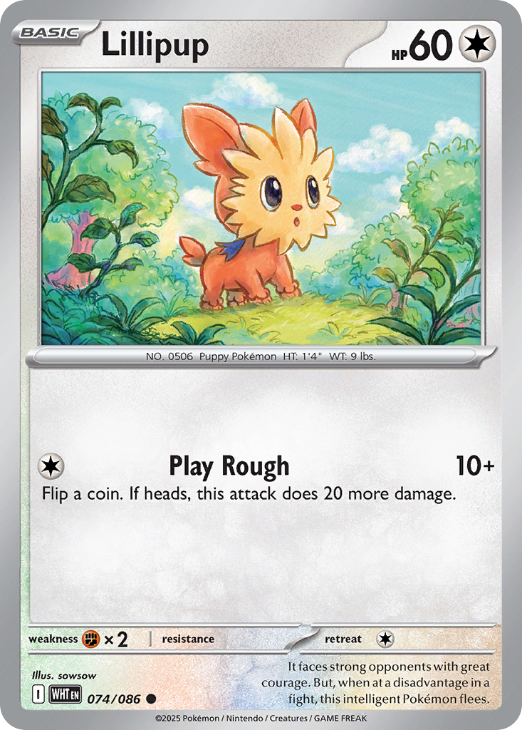 Lillipup - White Flare 074/086 (Foil) - Near Mint