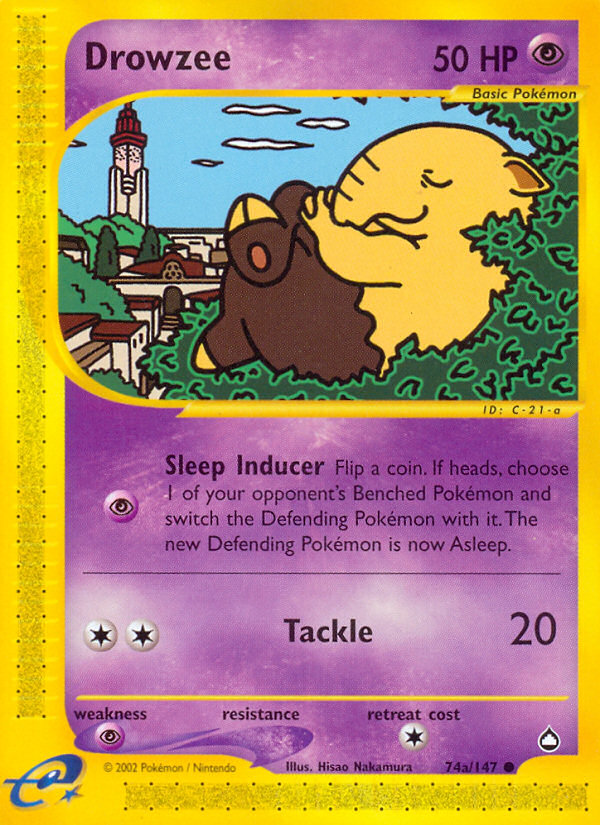 Drowzee (74a) - Aquapolis 74a - Lightly Played