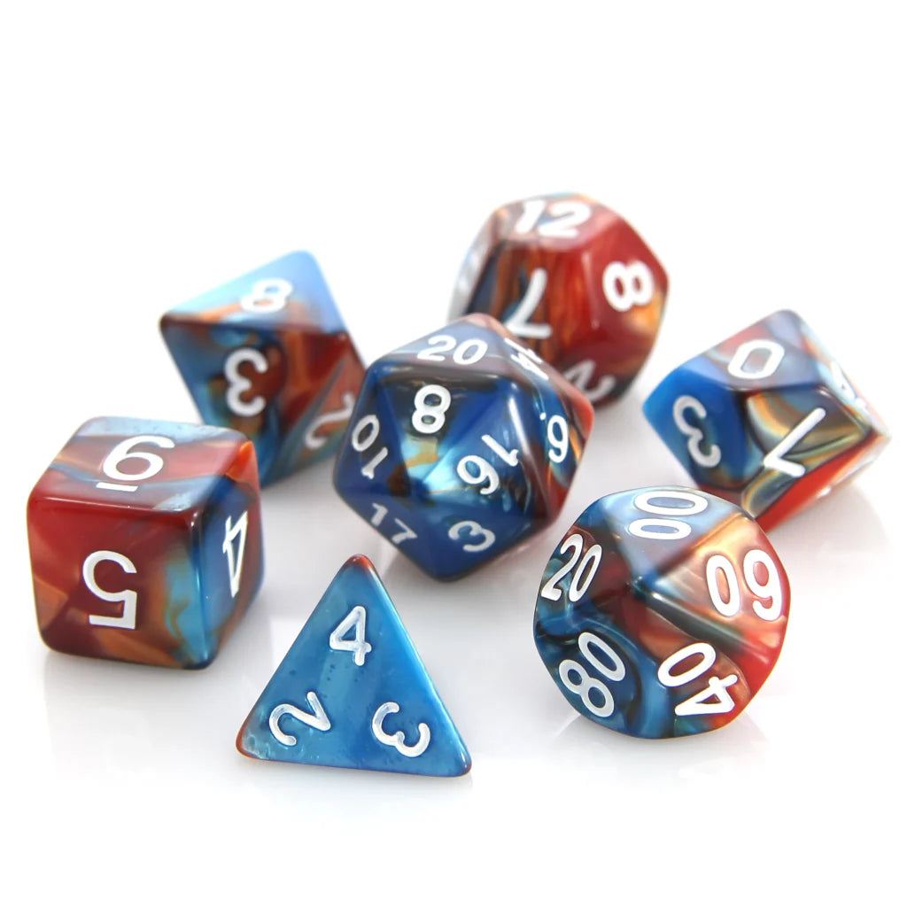 7pc RPG Set - Copper and Turquoise Alloy - Die Hard Dice