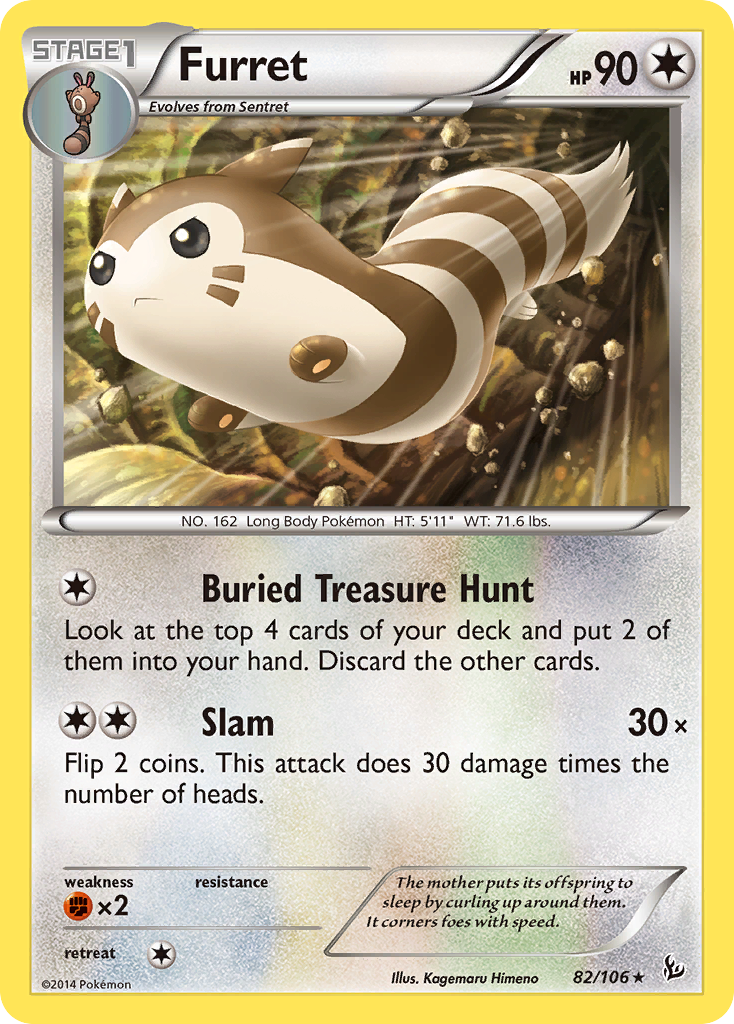 Furret - Flashfire 82 (Foil) - Lightly Played - Ungraded