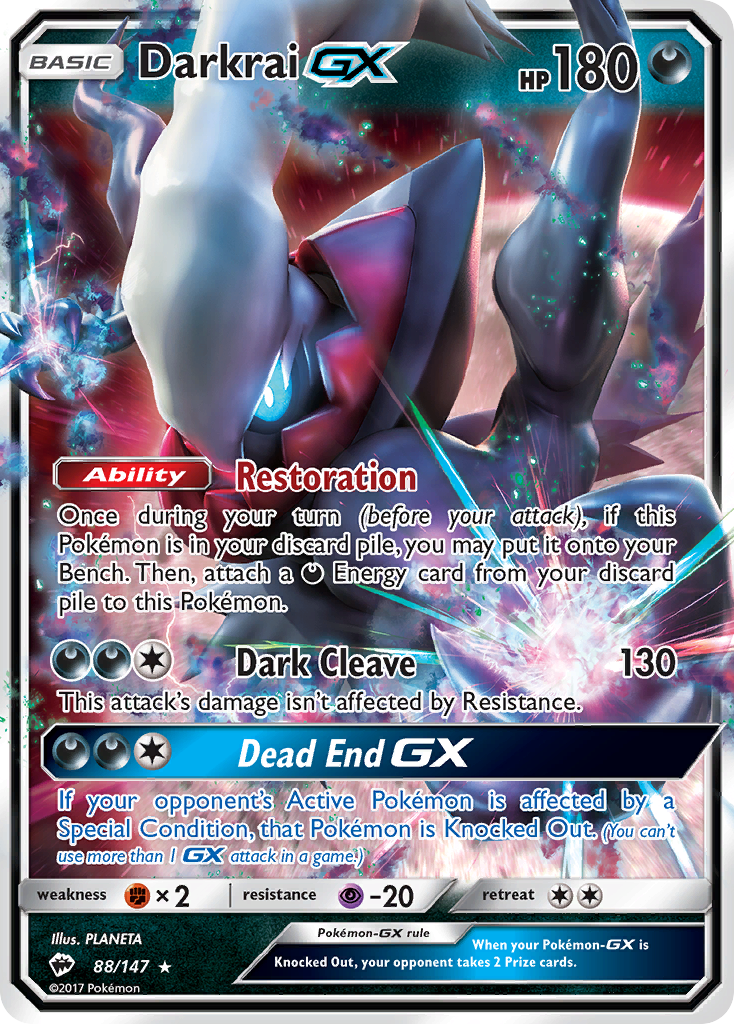 Darkrai GX - Burning Shadows 88/147 (Foil) - Lightly Played - Ungraded