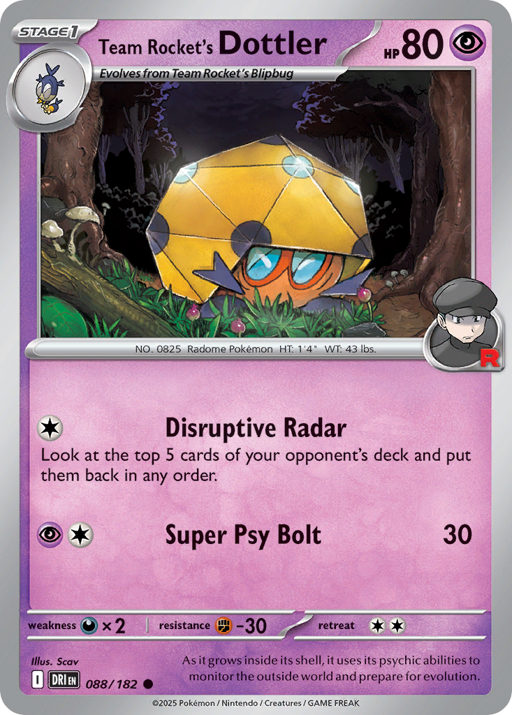 Team Rocket's Dottler - Destined Rivals 088/182 - Near Mint