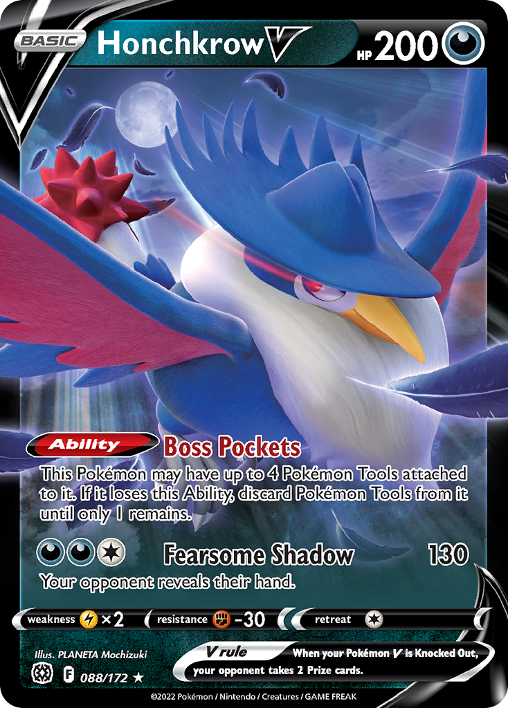 Honchkrow V - Brilliant Stars 088/172 (Foil) - Near Mint