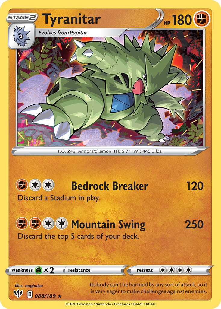Tyranitar - Darkness Ablaze 088/189 (Foil) - Near Mint