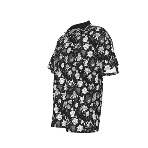 Ghost (Black) Hawaiian Button Shirt