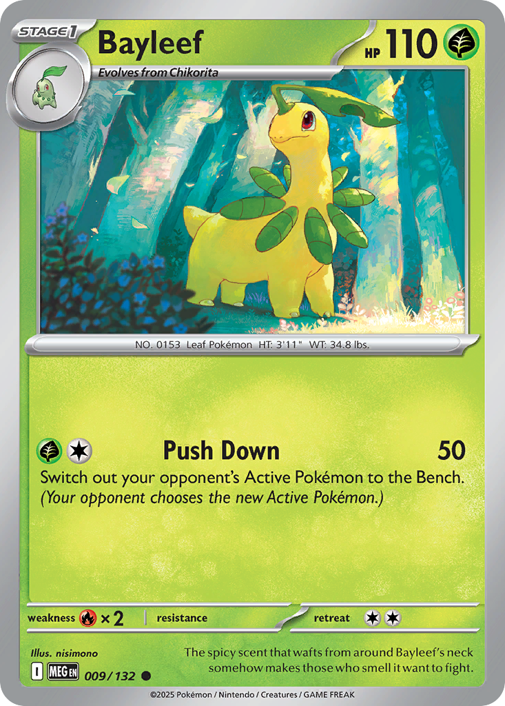 Bayleef - Mega Evolution 009/132 (Foil) - Near Mint
