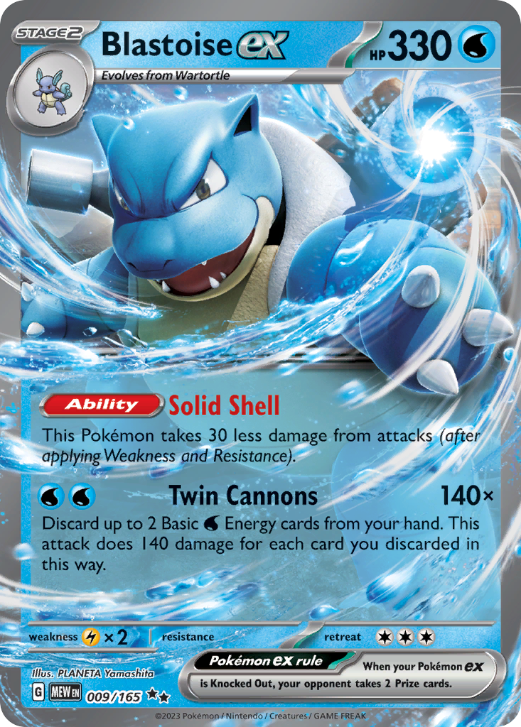 Blastoise ex (JP) - Pokemon 151 009/165 (Foil) - Near Mint