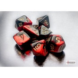 Chessex: Gemini Black-Red/gold Polyhedral 7-Dice Set