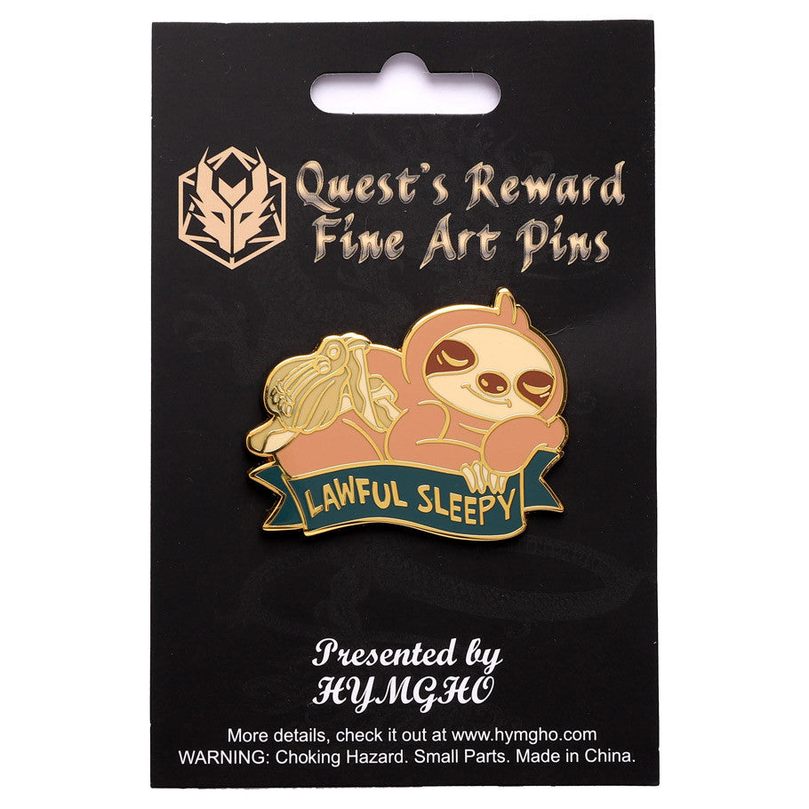 Enamel Pin: Alternative Alignments: Lawful Sleepy Sloth