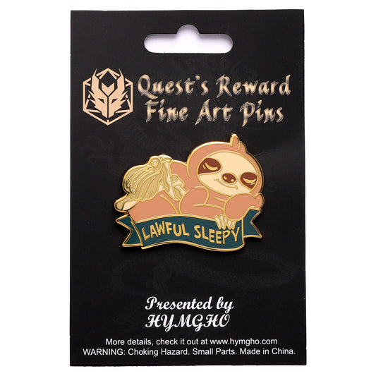Enamel Pin: Alternative Alignments: Lawful Sleepy Sloth
