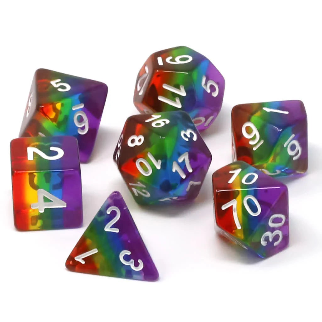 7pc RPG Set - Prismatic Rainbow - Die Hard Dice
