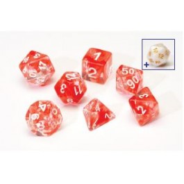 Sirius Dice: Red Cloud Transparent 7 Die Set