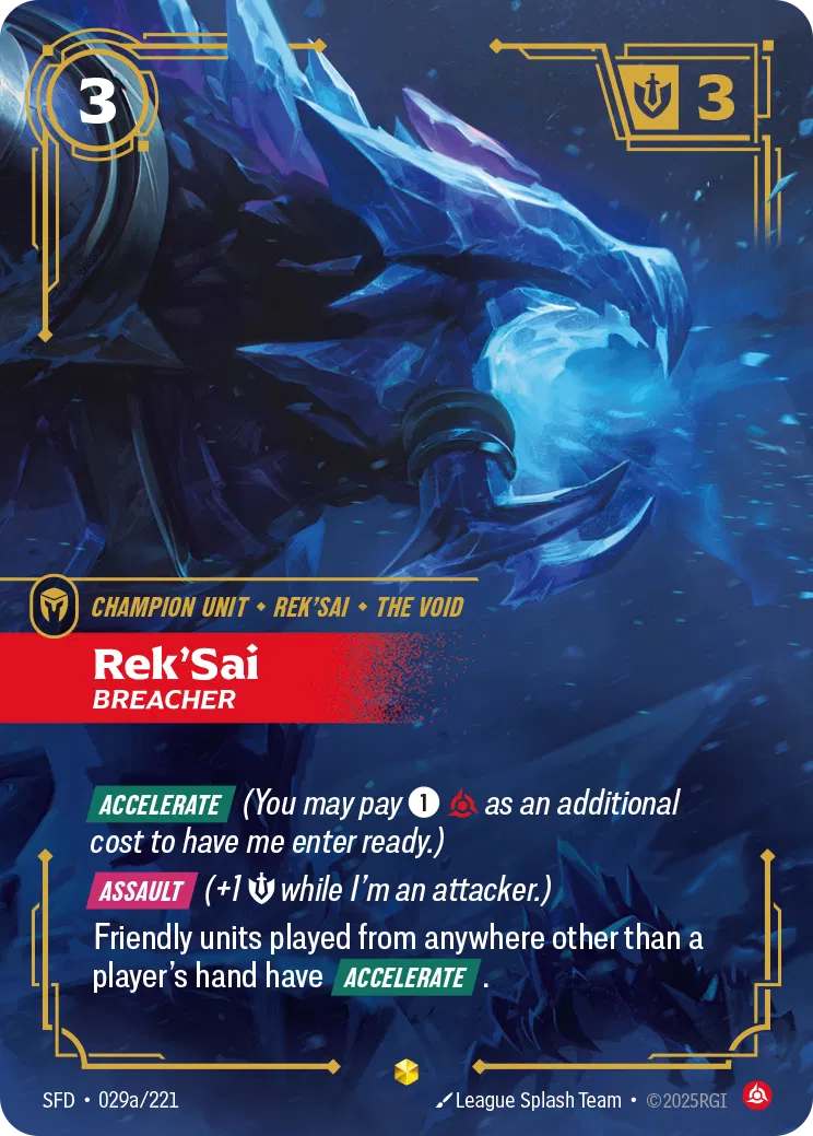 Rek'Sai - Breacher (Alternate Art) - SFD 029a/221 (Foil)