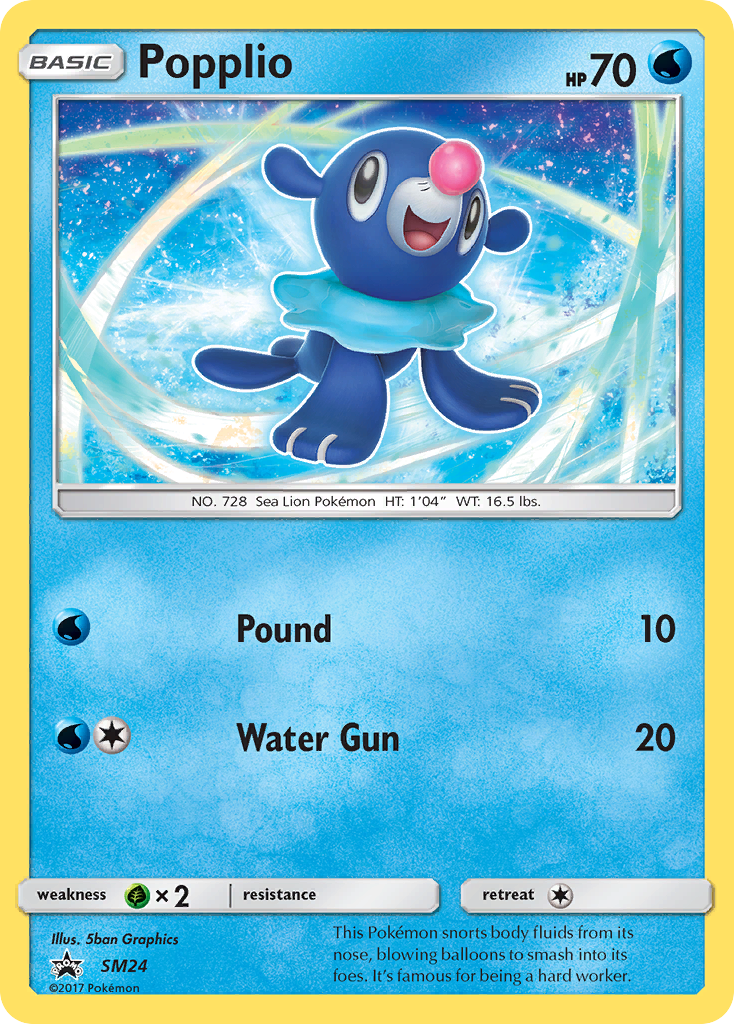 Popplio - Sun & Moon Promo SM24 (Foil) - Lightly Played