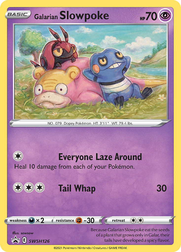Galarian Slowpoke - Sword & Shield Promo SWSH126 (Foil) - Moderately Played