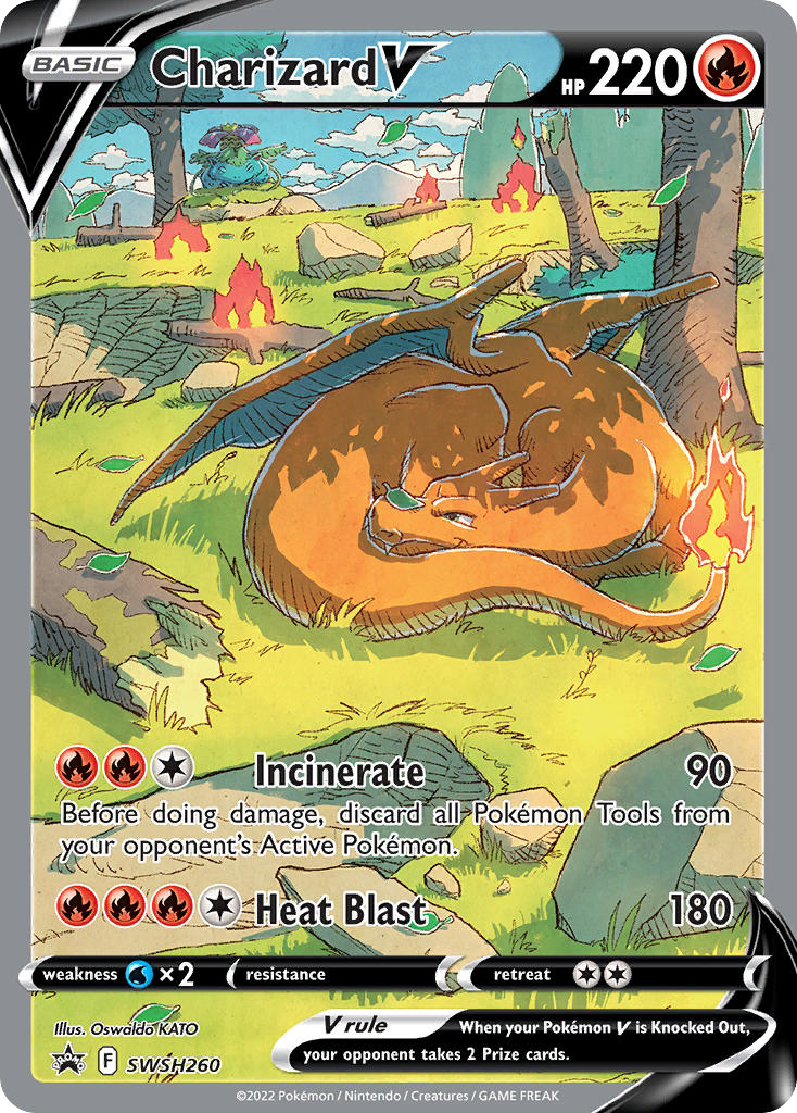 Charizard V - Sword & Shield Promo SWSH260 (Foil) - Moderately Played - Ungraded