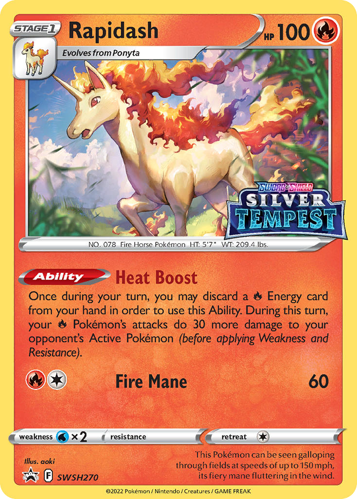 Rapidash (Prerelease) - Sword & Shield Promo SWSH270 (Foil) - Near Mint - Ungraded